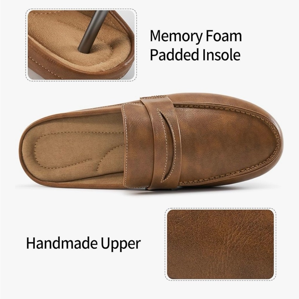 2 Pair Mules Slip On Flat Shoes Cushioned Insoles Lug Soles Black Camel 8- 8 1/2 - Picture 5 of 16